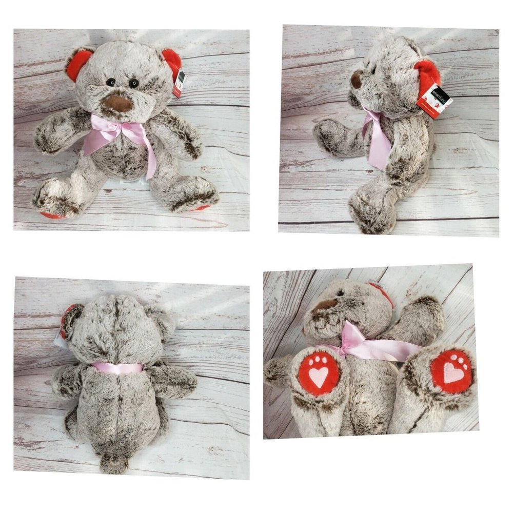 Animal Adventure Smart Living Hearts Paw Plush Bear With Heart Paw Prints 12"